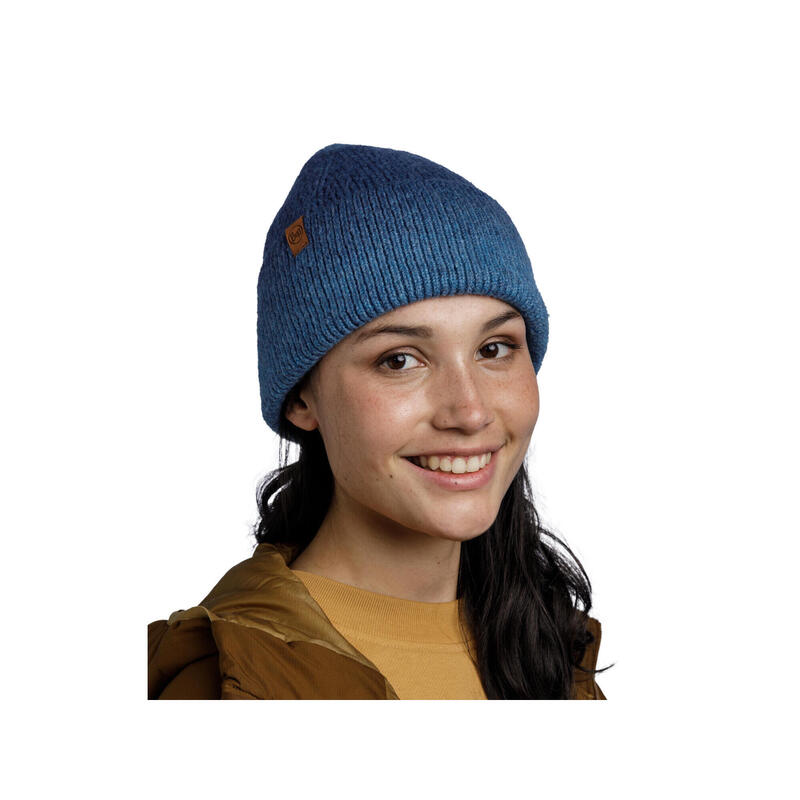 Căciulă din lână bleumarin cu degradé şi bentiţă, cu căptuşeală PrimaLoft®