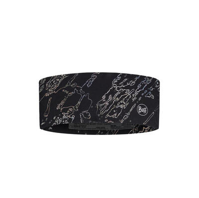 Buff coolnet uv-hoofdband, breed, zwart