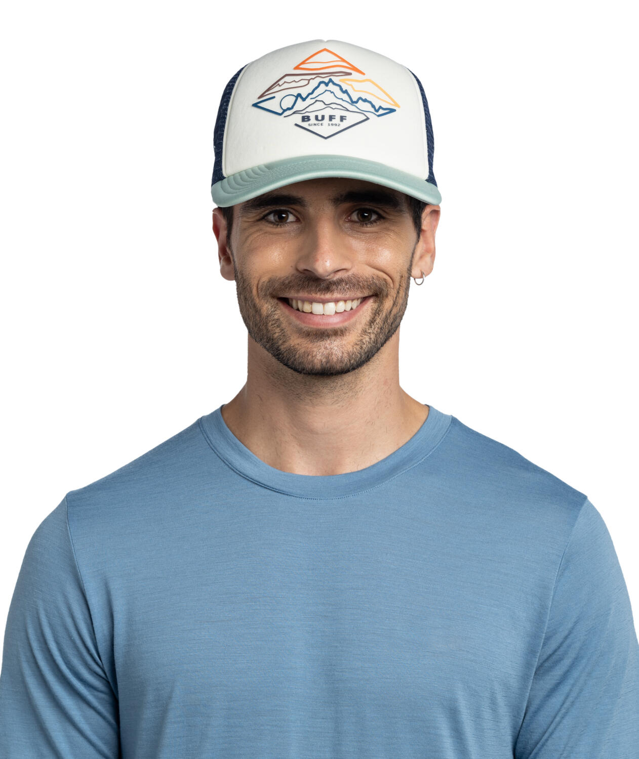 Casquette Buff Trucker Blanc Vert 4/7