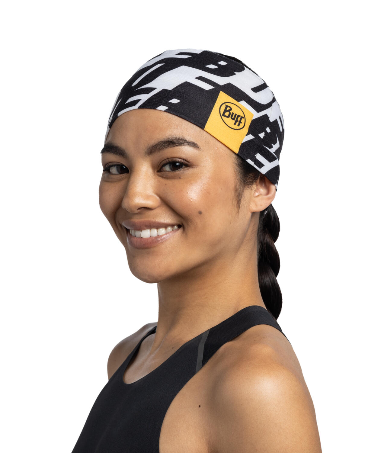 Bandeau Buff CoolNet UV Wide Headband Noir Blanc 2/6