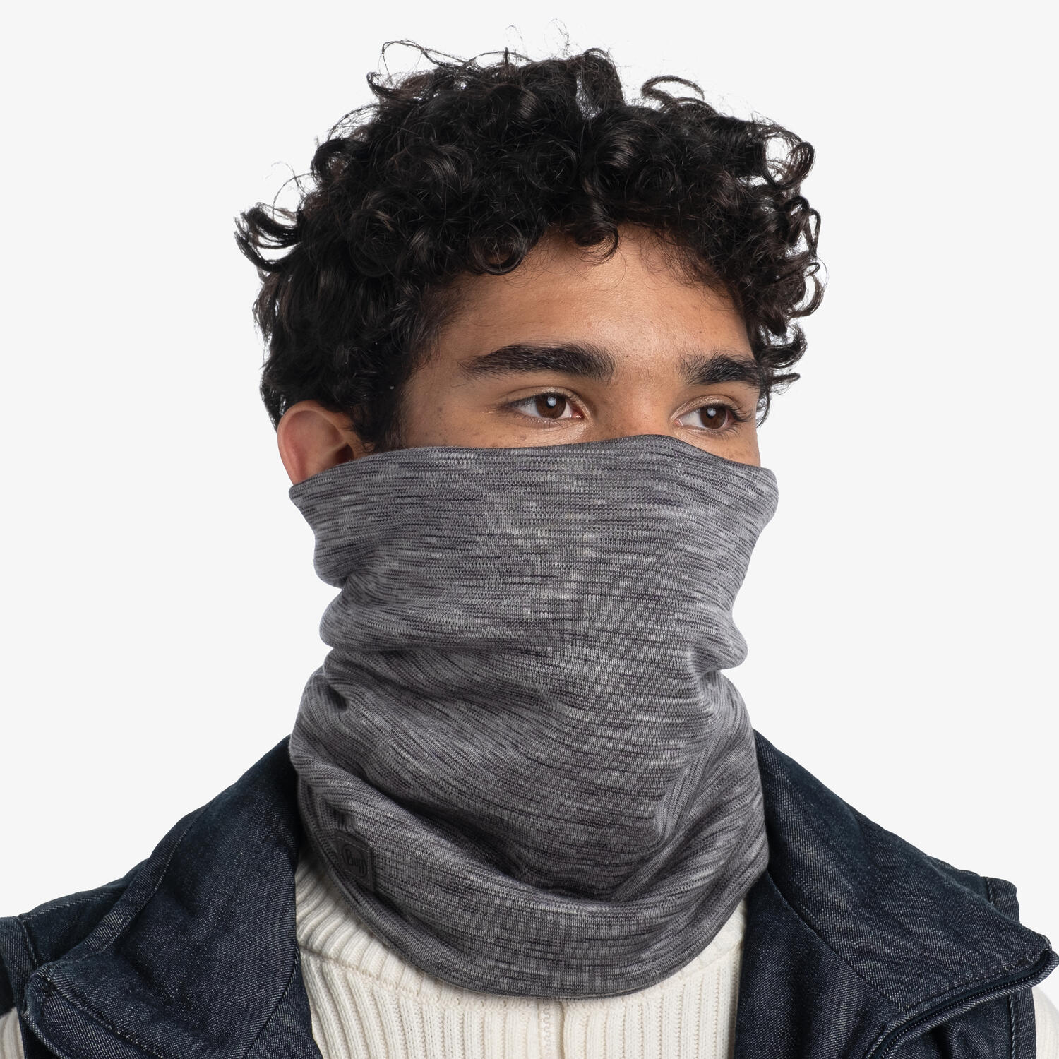 Braga de cuello Merino Heavyweight Mujer Buff Gris 5/7
