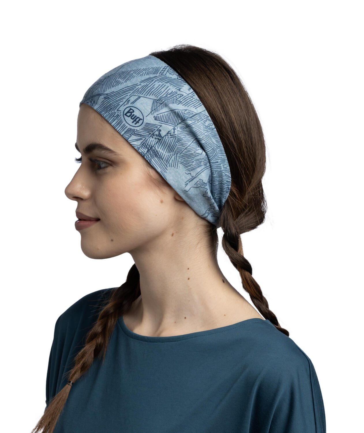 Bandeau Unisex Buff Coolnet UV Wide Blue 2/6