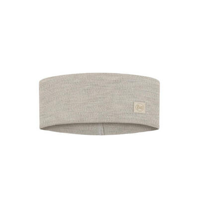Buff merino wide headband, effen grijs