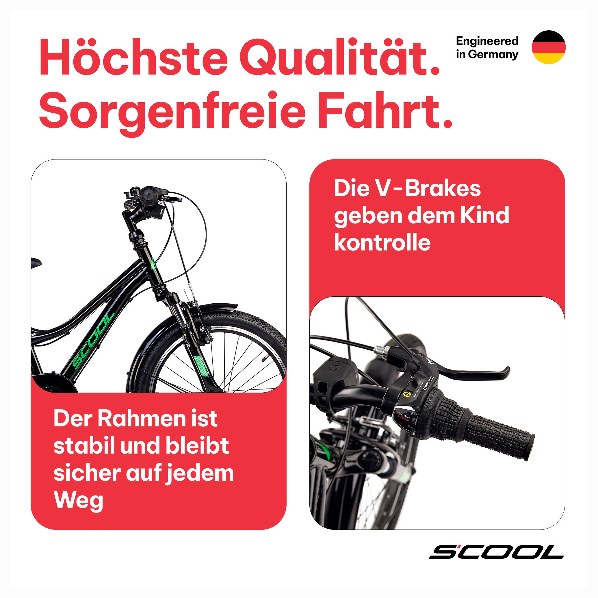 troX, 20 Zoll Kinderfahrrad, 6-Gang, Schwarz/Neongrün, 115–135 cm 3/7
