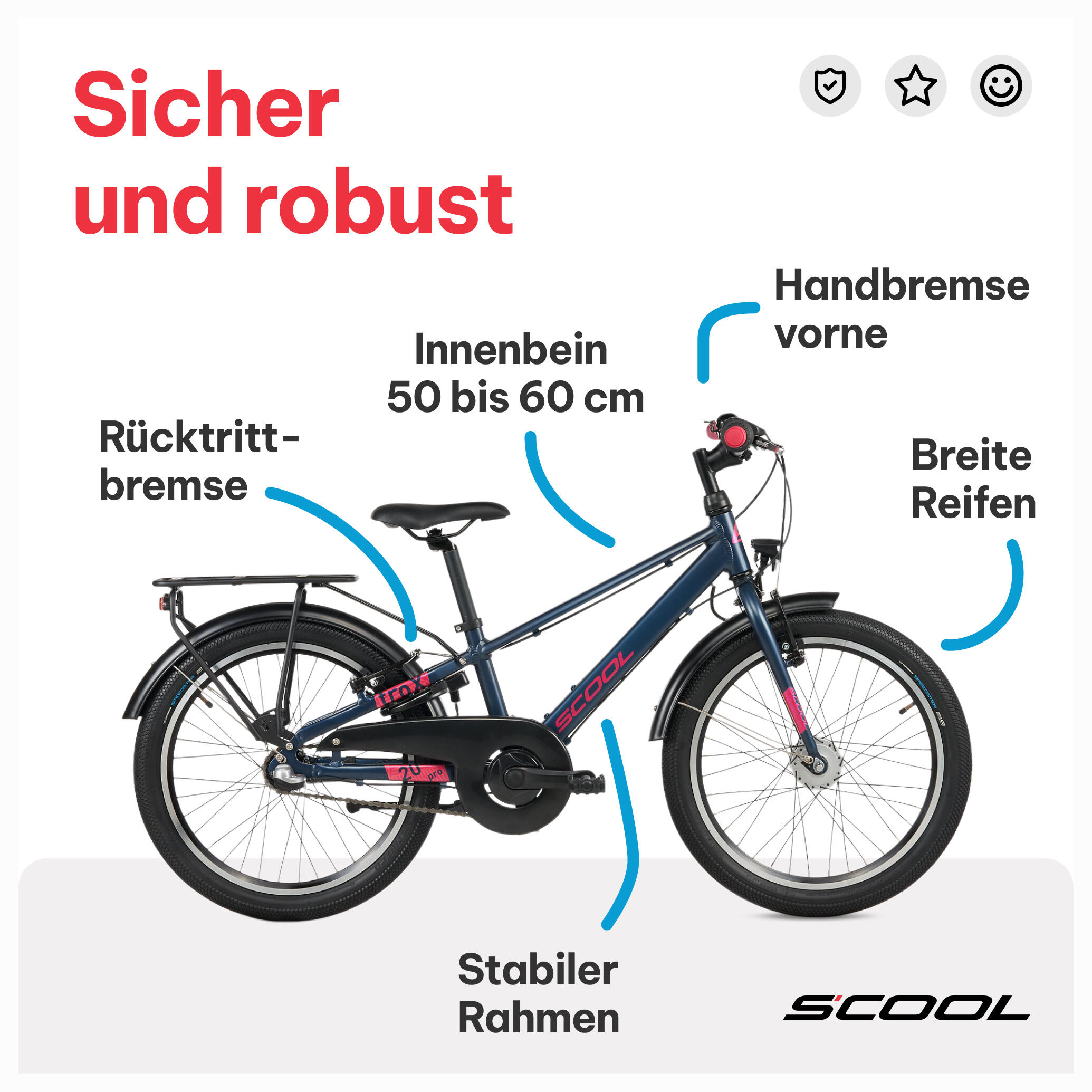 troX pro mountainbike 20 inch / 24 inch / 26 inch – 3-versnellings naafversnelli 5/7