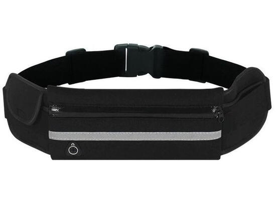 Ceinture Course Marche & Vélo Réfléchissant Réglable Noir