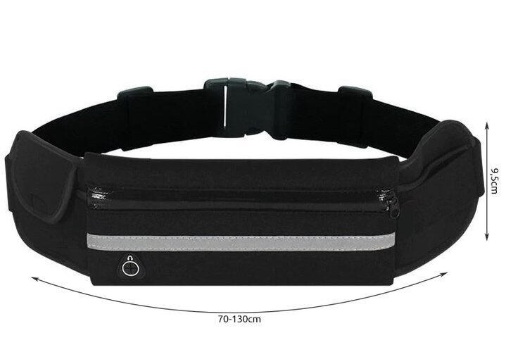 Cinturón Running para Correr Marcha & Ciclismo Reflectante Ajustable Negro 7/7
