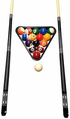 Set da biliardo John West - Palline + Triangolo + 2 stecche di alta qualità JW-2