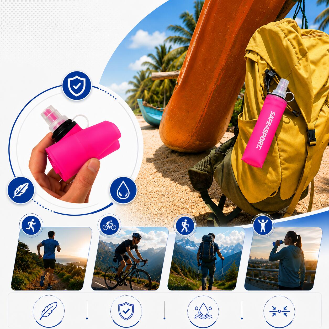 Soft Flask 250 ml flexibele drinkfles hardlopen 2/7