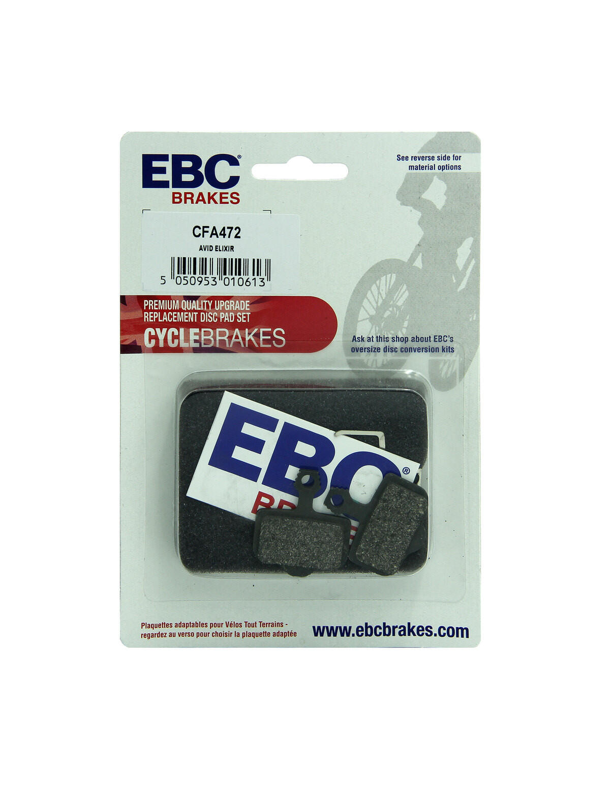 Klocki hamulcowe rowerowe (organiczne) EBC Brakes CFA472 2/2