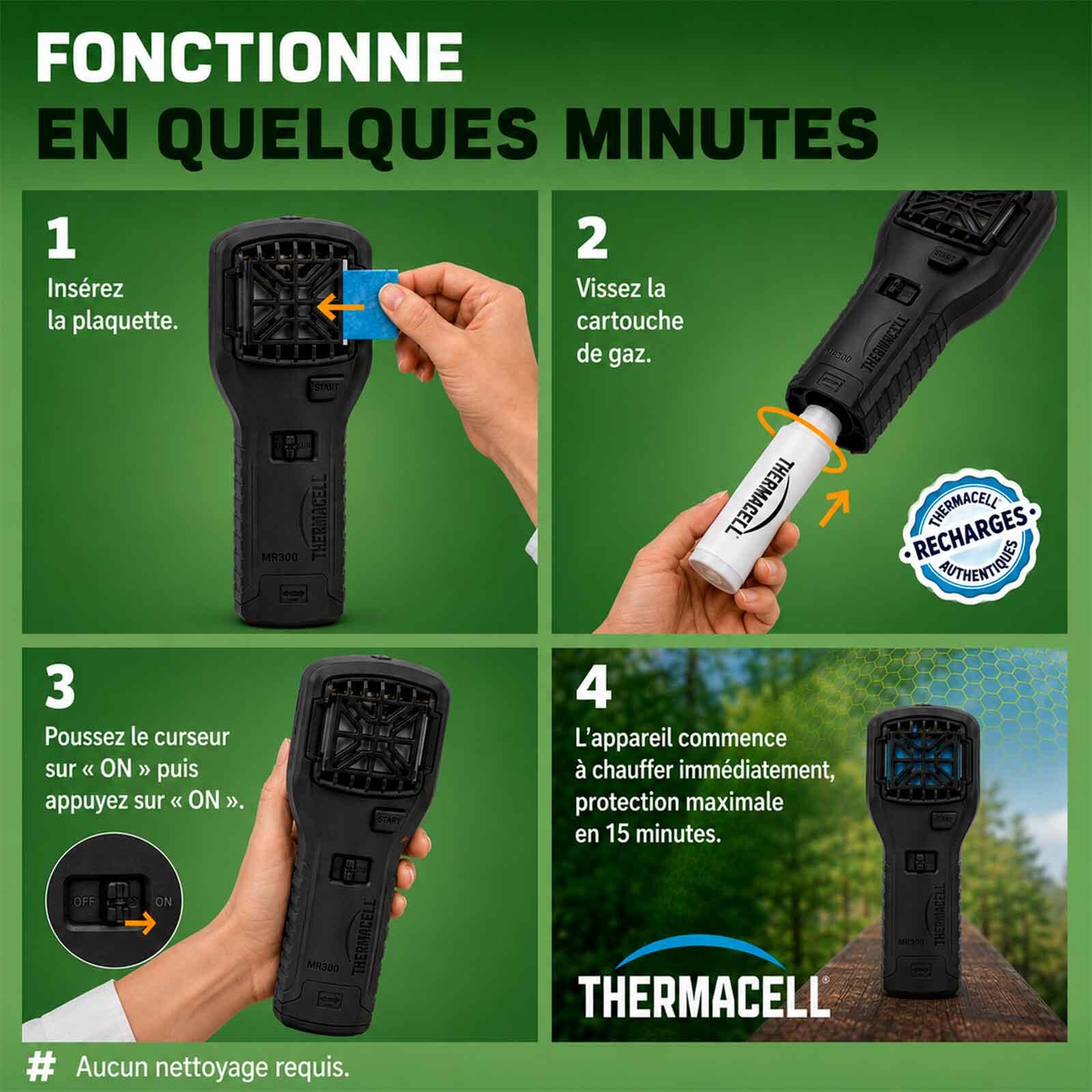 Répulsif antimoustiques Thermacell MR300LX Protection portable - Zone de 15 m² 3/8