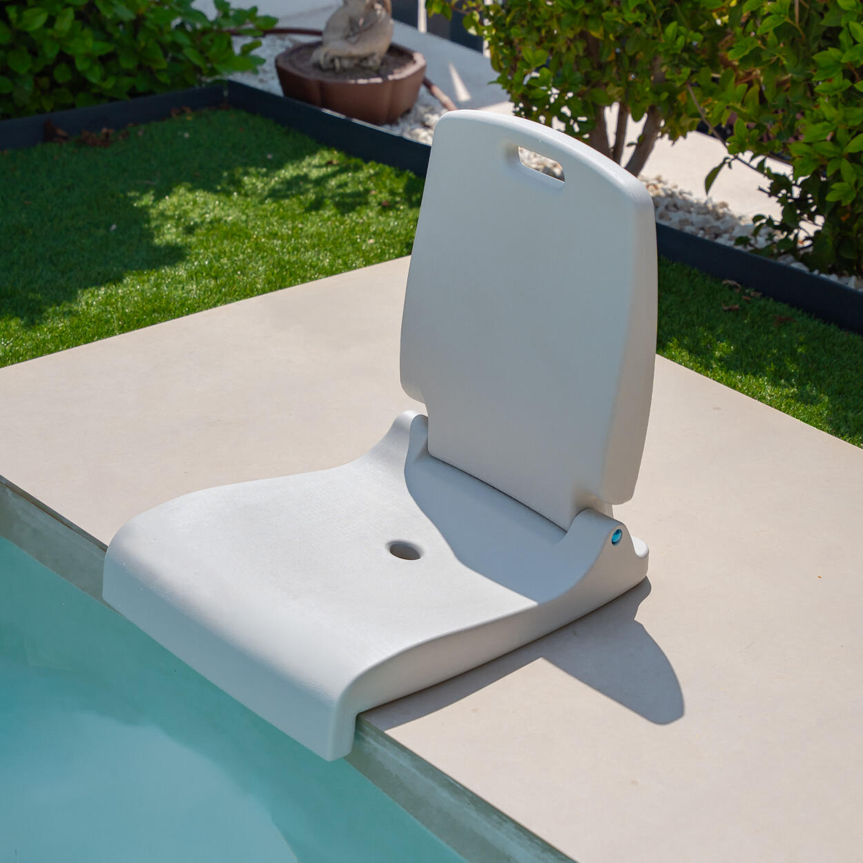 Flamingueo asiento plegable borde piscina beige 3/5