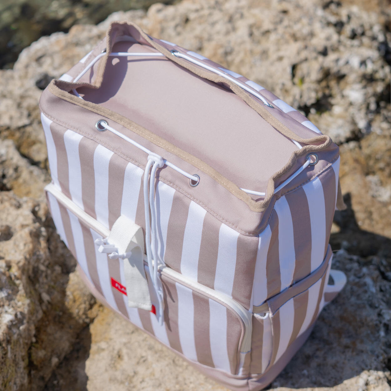 Flamingueo sac à dos glacière thermique 25l conserve froid 6h beige 3/7