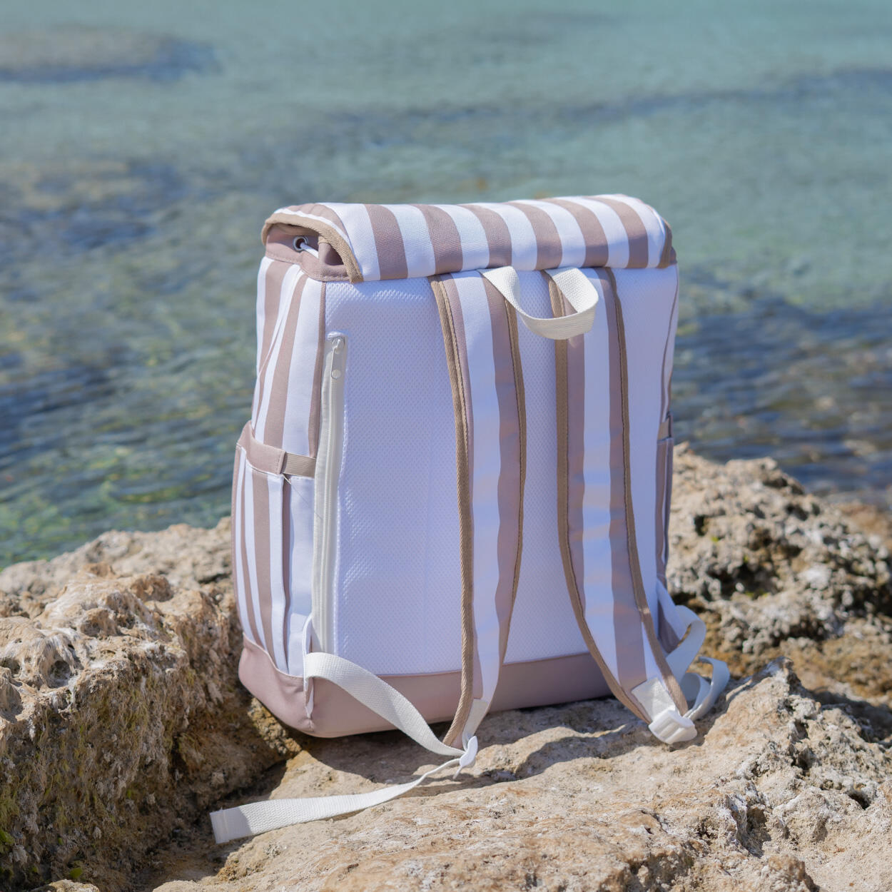 Flamingueo sac à dos glacière thermique 25l conserve froid 6h beige 7/7