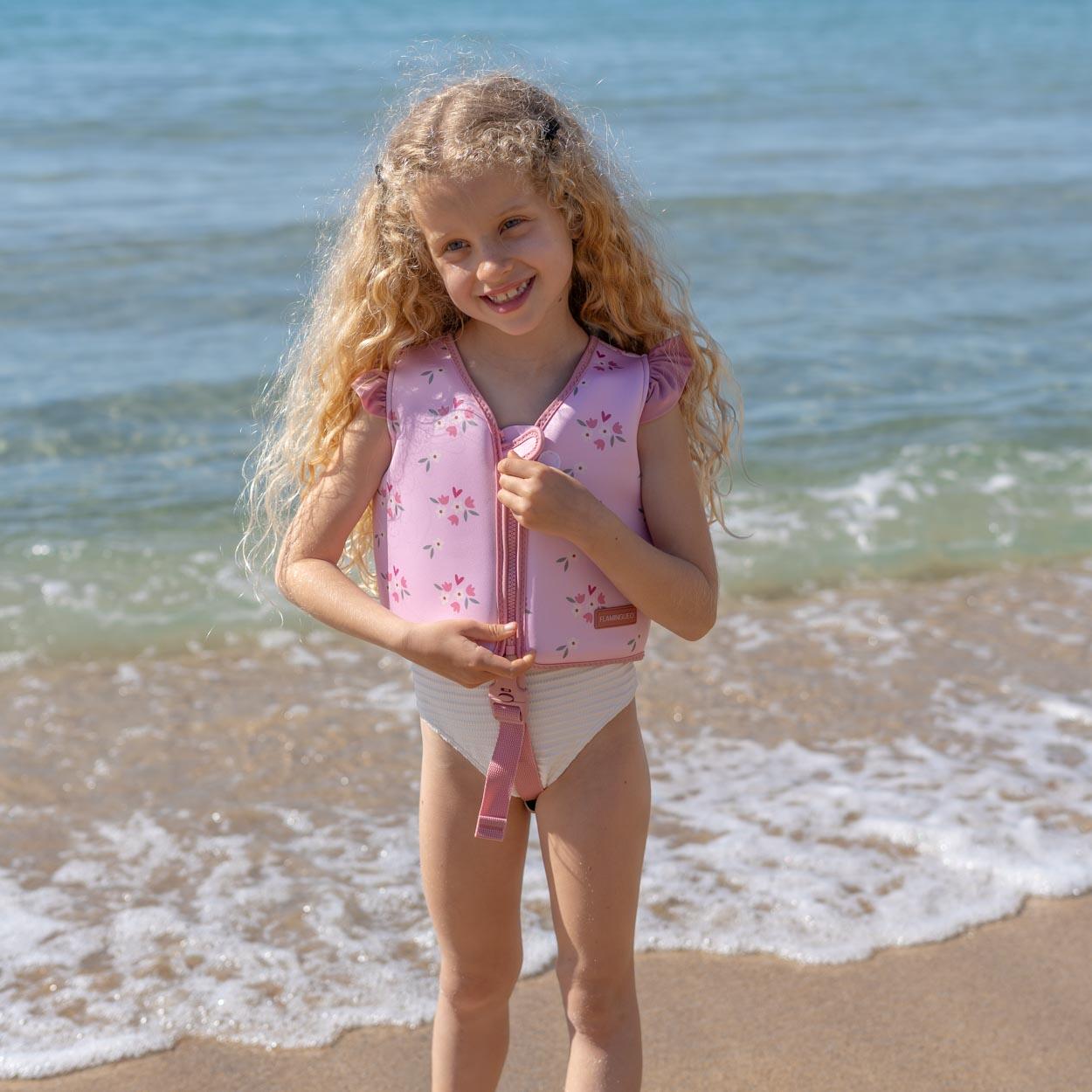 Flamingueo Chaleco Natación Infantil Neopreno 3-6 Años Seguridad Rosa 3/7