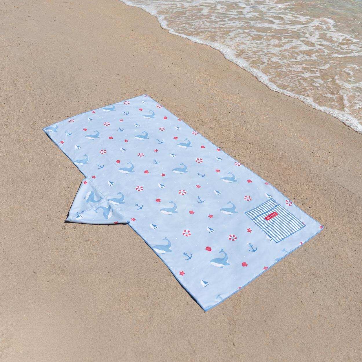 Serviette enfant microfibre à capuche bleue 7/7