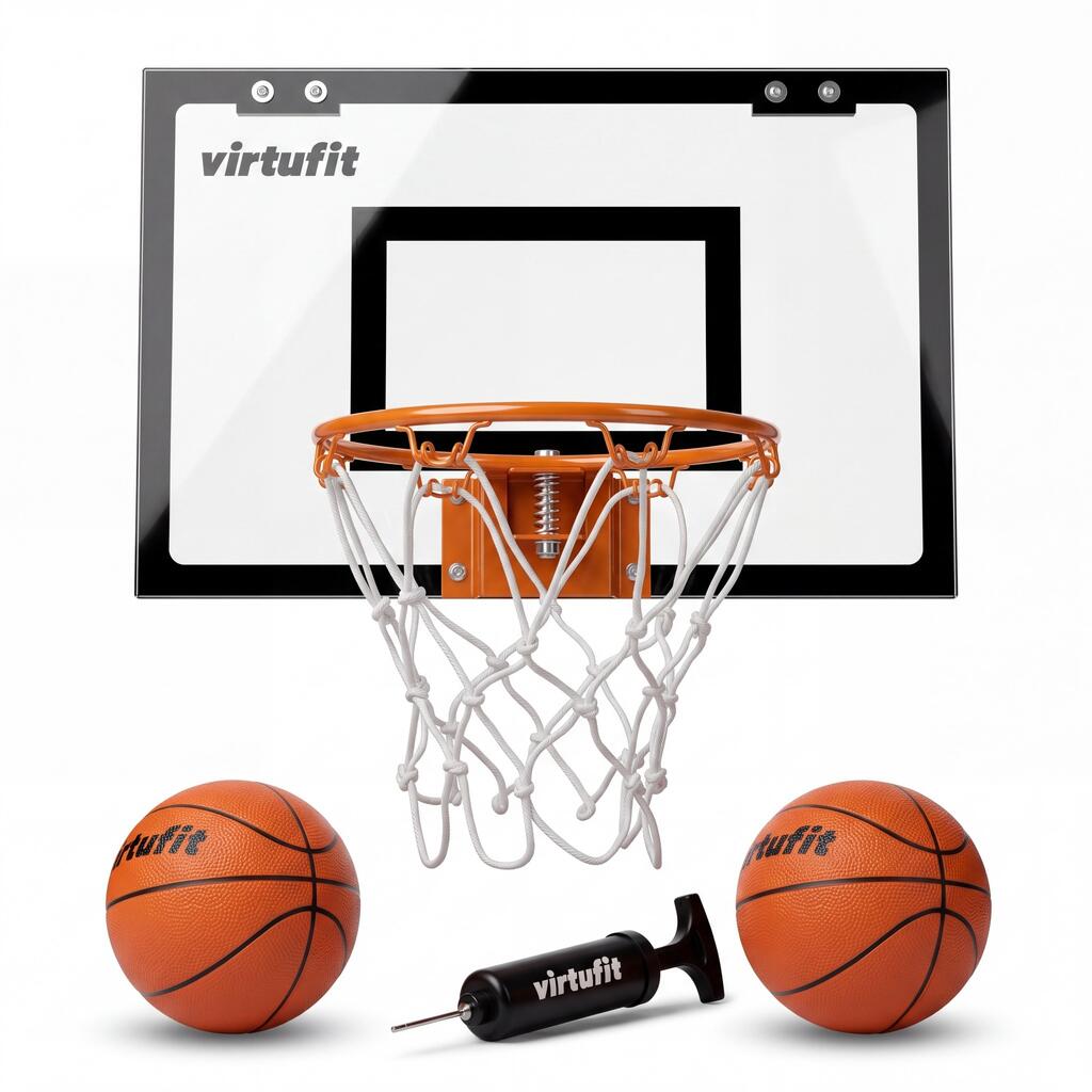 Basketball Backboard - Pro Mini Basketball Backboard with 2 Balls and Pump - Bla