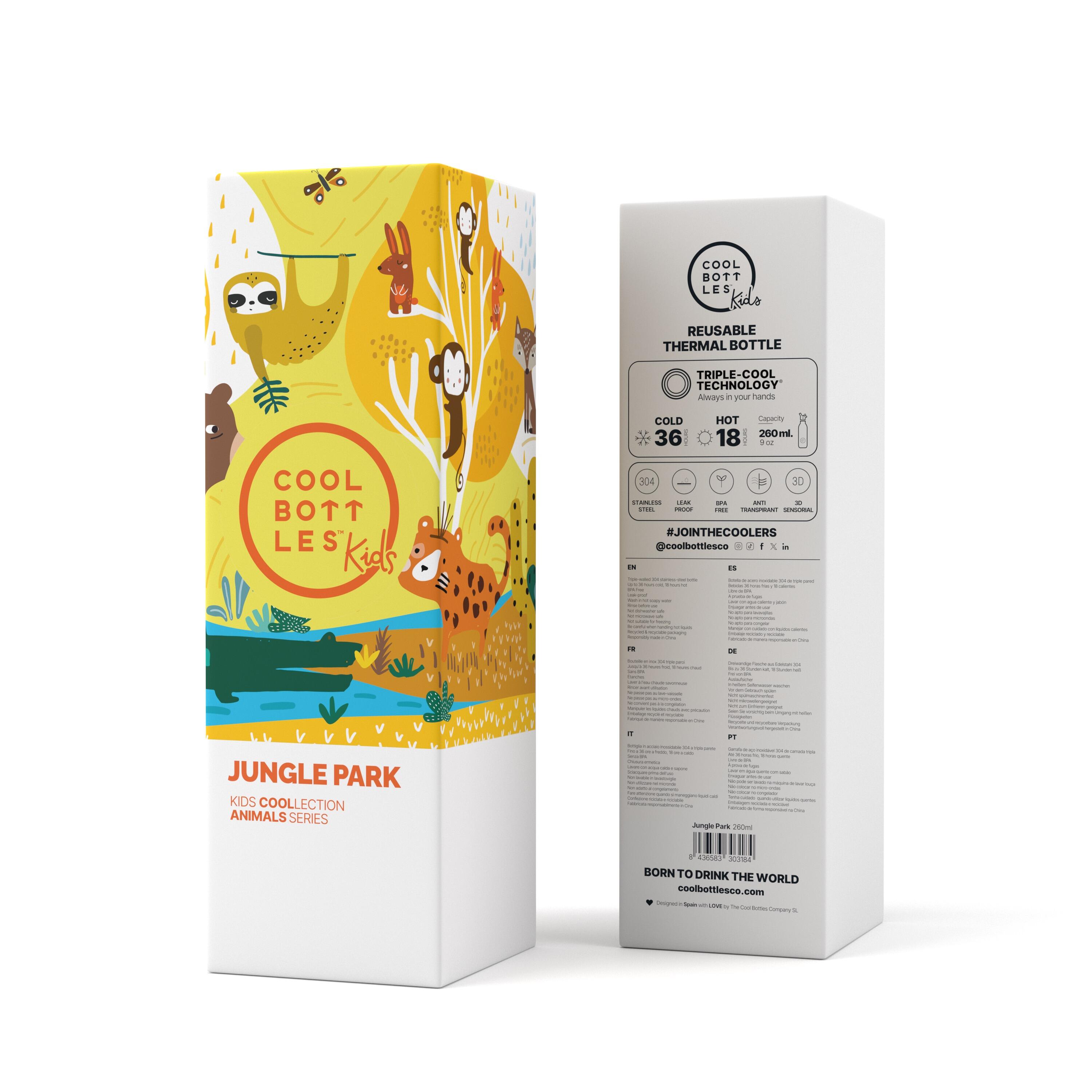 Botella Térmica para niños Cool Bottles. Con envío gratis. Jungle Park 260ml 4/5