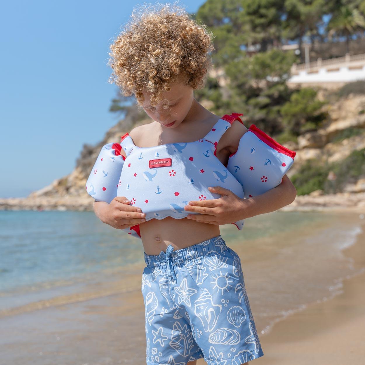 Flamingueo Flotador Infantil Con Mangas 3-6 Años Seguridad Azul 5/7