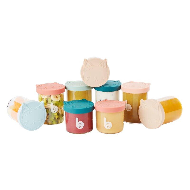 BABYMOOV Skleněné misky s víčky ISY BOWLS 6x 250ml + 3x 120ml