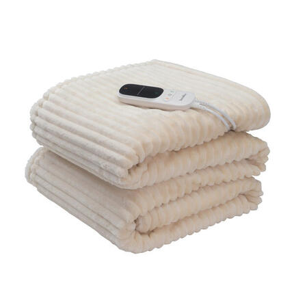 Couverture chauffante électrique KOOMY Crème- 180x130 - Sherpa et Flanelle