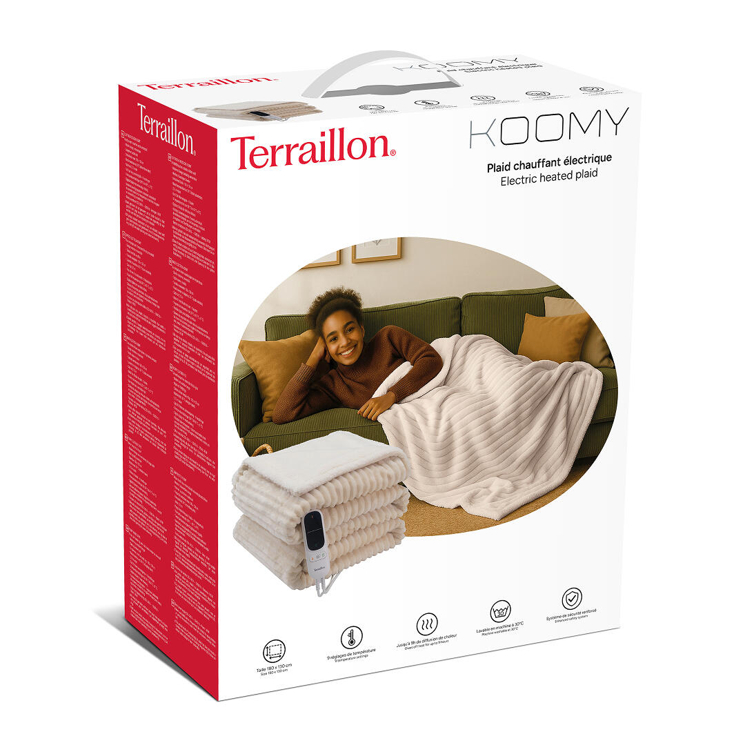 Couverture chauffante électrique KOOMY Crème- 180x130 - Sherpa et Flanelle 6/6