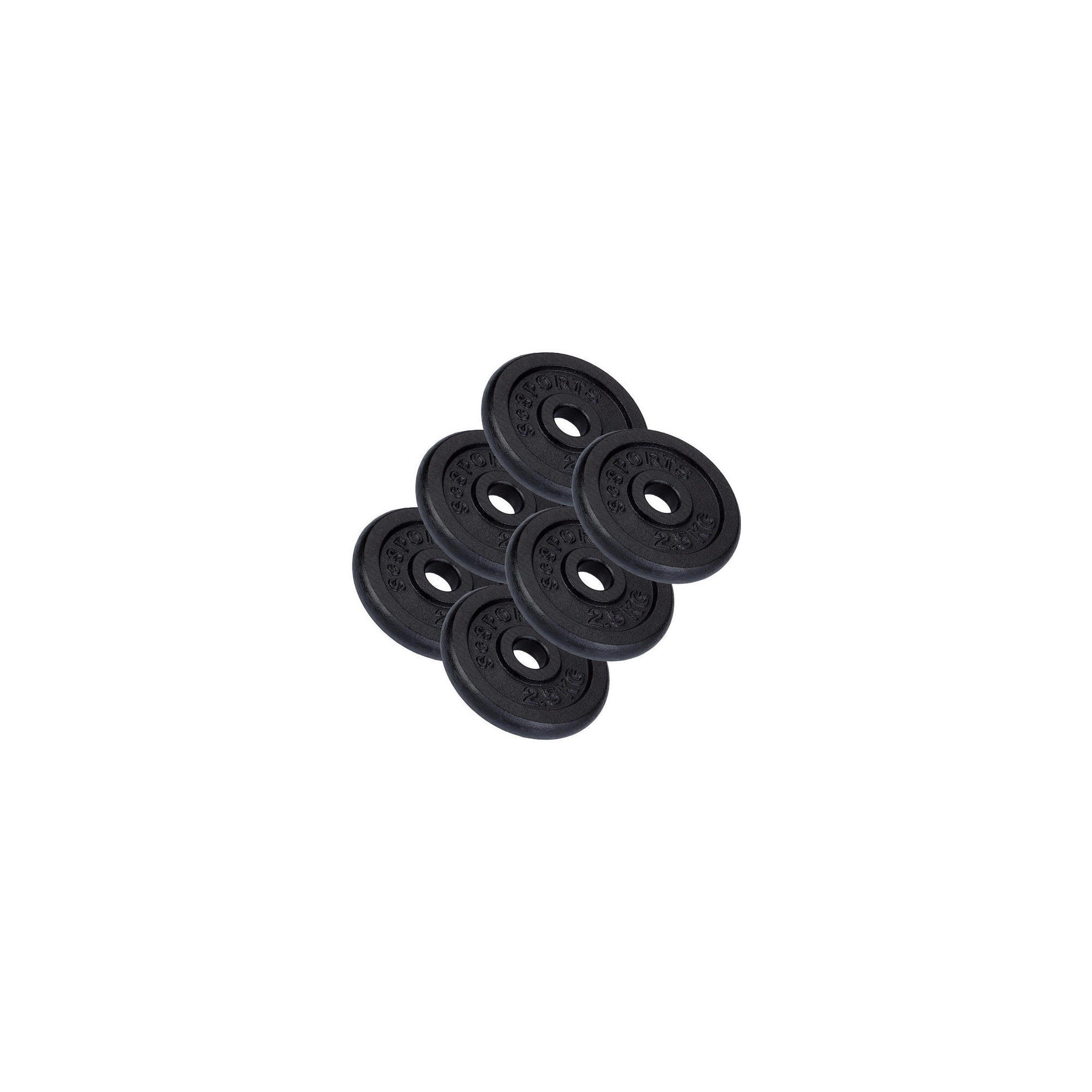 Set de placi de greutate 15 KG (6 x 2.5 KG) 30 si 31 mm din fonta negru