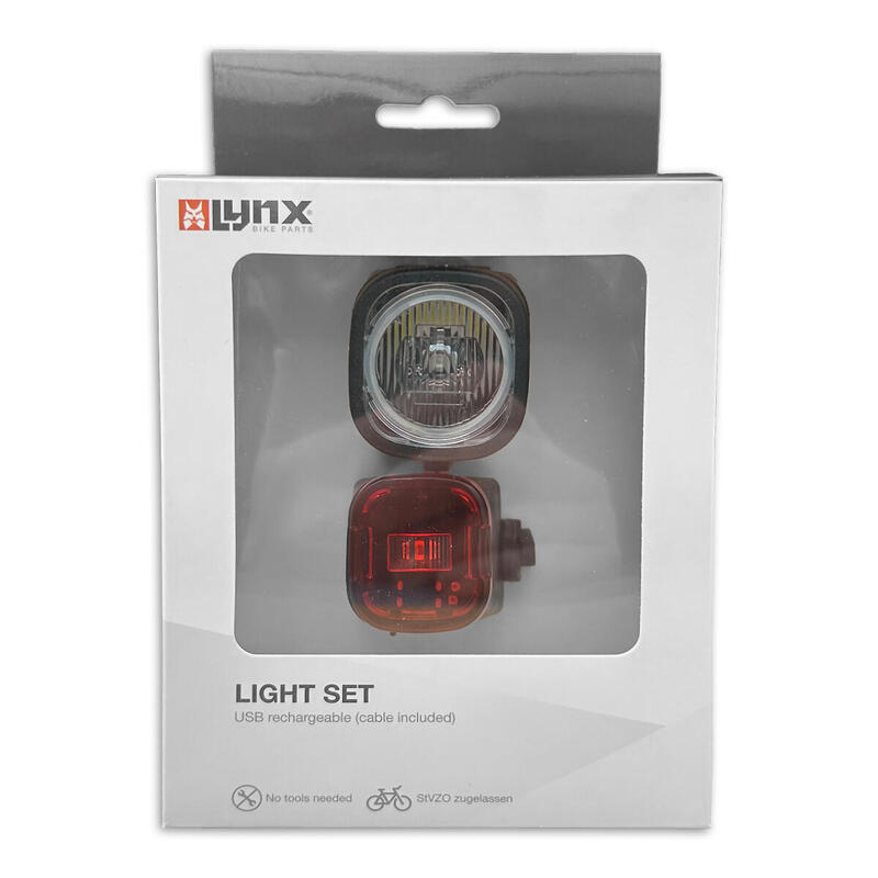 Set de lumini pentru bicicletă, reîncărcabil prin USB, 30 Lux