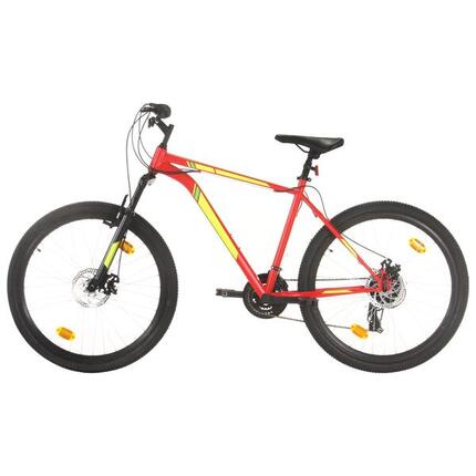VidaXL VTT 21 vitesses, roues 27,5 pouces, cadre 42 cm, rouge