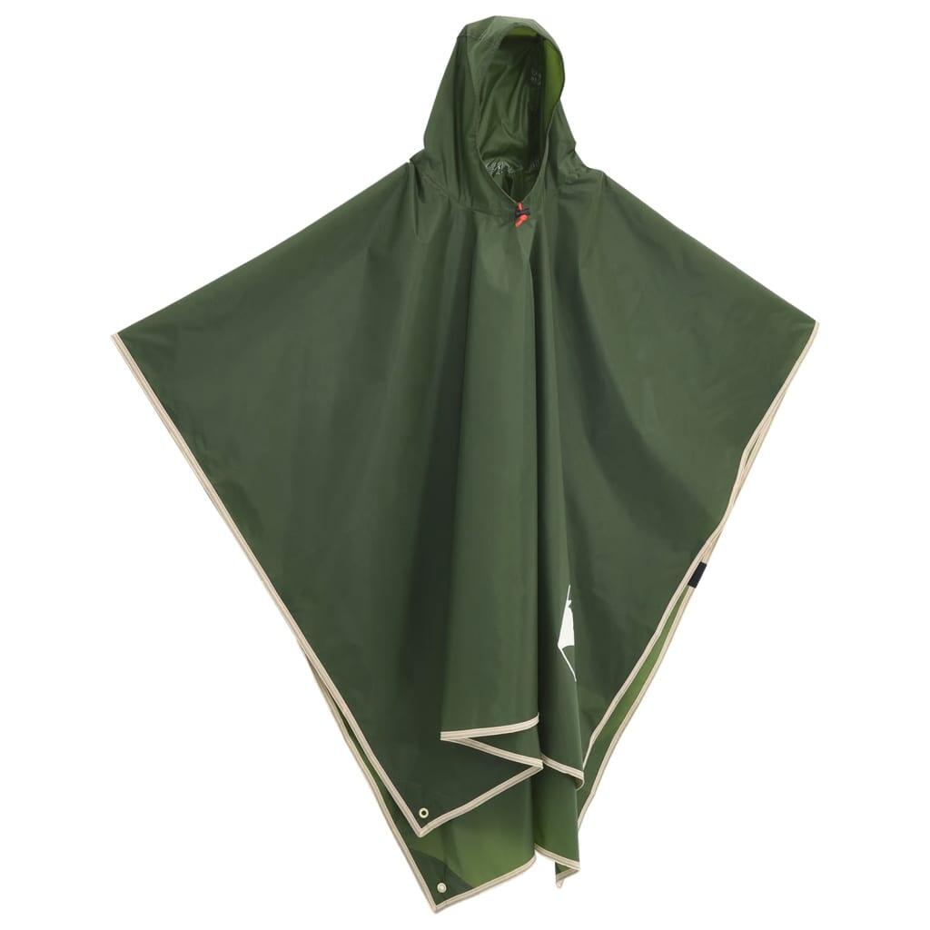 Vidaxx poncho de pluie avec capuche design 2 en 1 223x145 cm vert 3/3