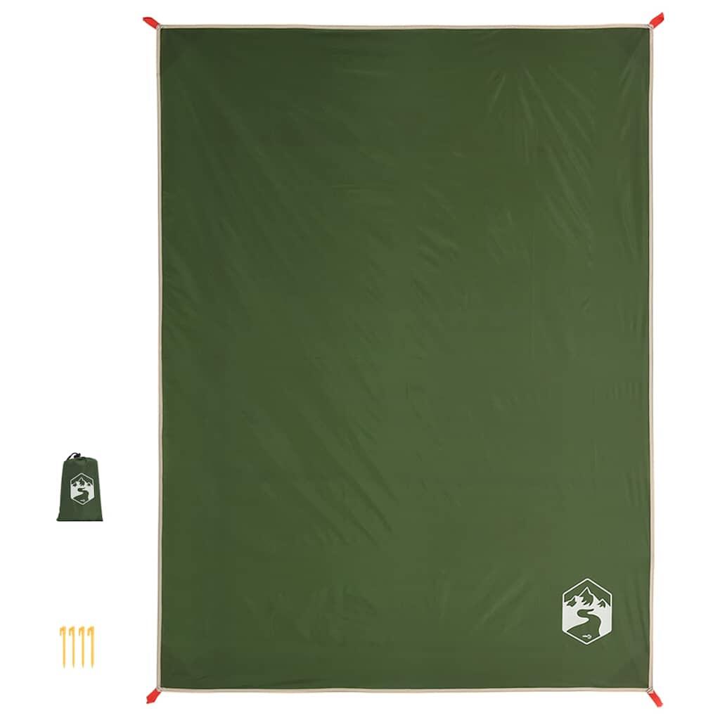 VidaXL Picknickdecke 205x155 cm grün mit Heringen 3/3