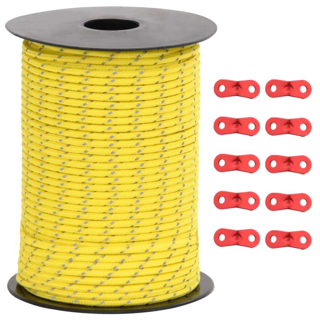 VidaXL Tentscheerlijn met reflecterende strips en spanners 50 m 3 mm 2/3