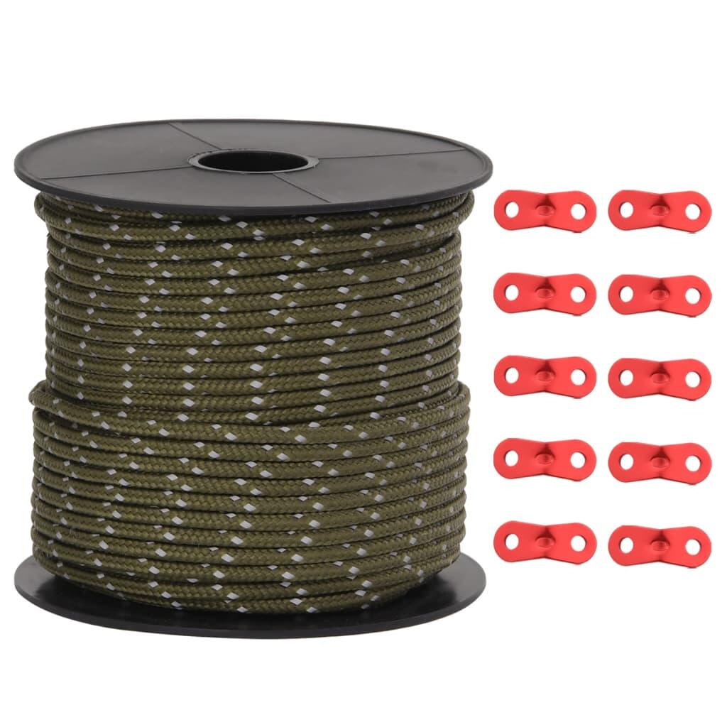 VidaXL Corde d'haubanage avec bande réfléchissante et tendeurs 50 m 4 mm 2/3