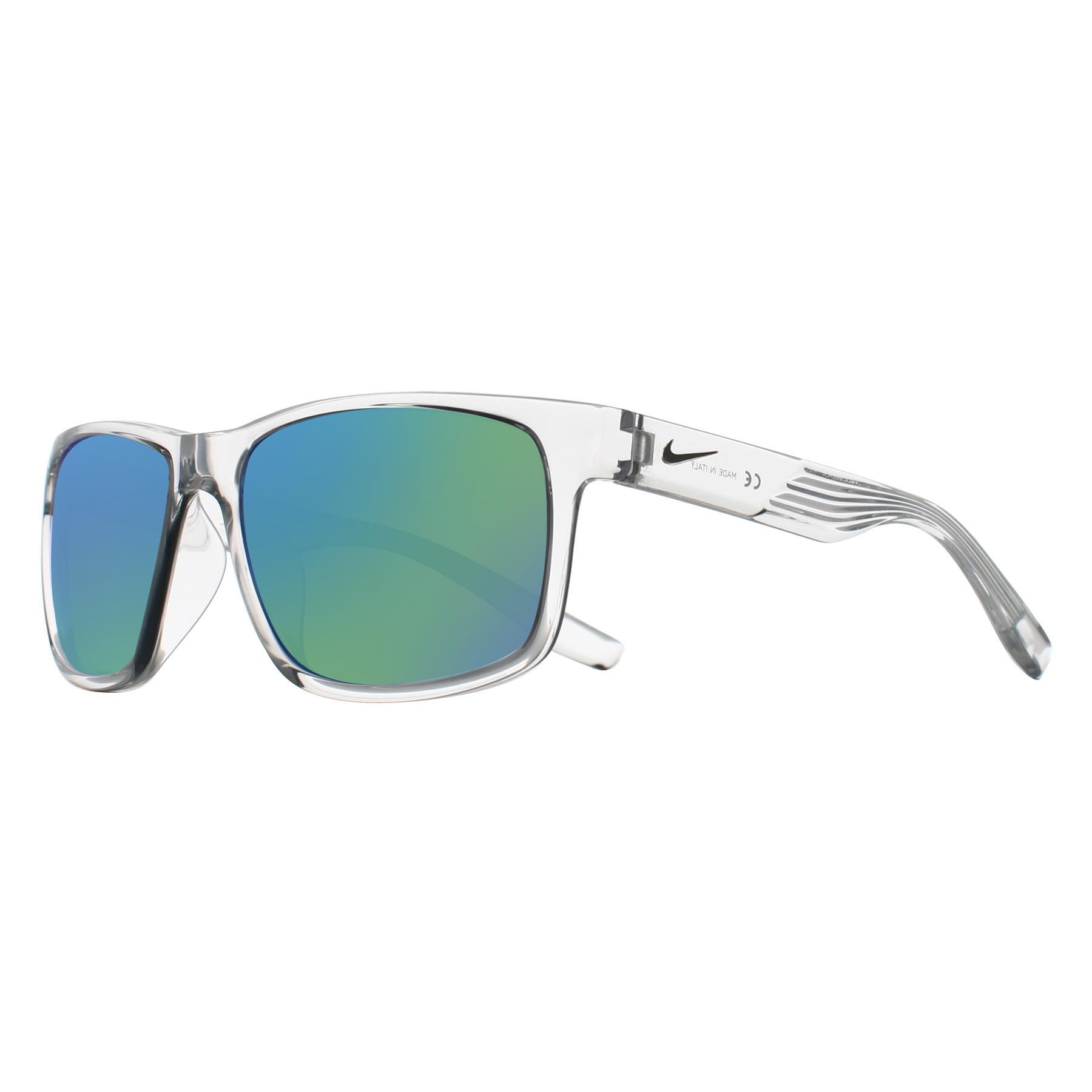 NWT Nike CRUISER MI EV0834 Crystal Clear Rectangle 59mm Sunglasses Nike Rectangular Mens Crystal Clear Frozen Blue Mirror  main image 3