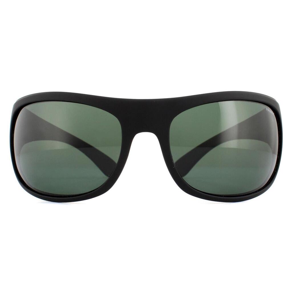 Polaroid Sport Wrap Unisex Black Green Polarized Sunglasses