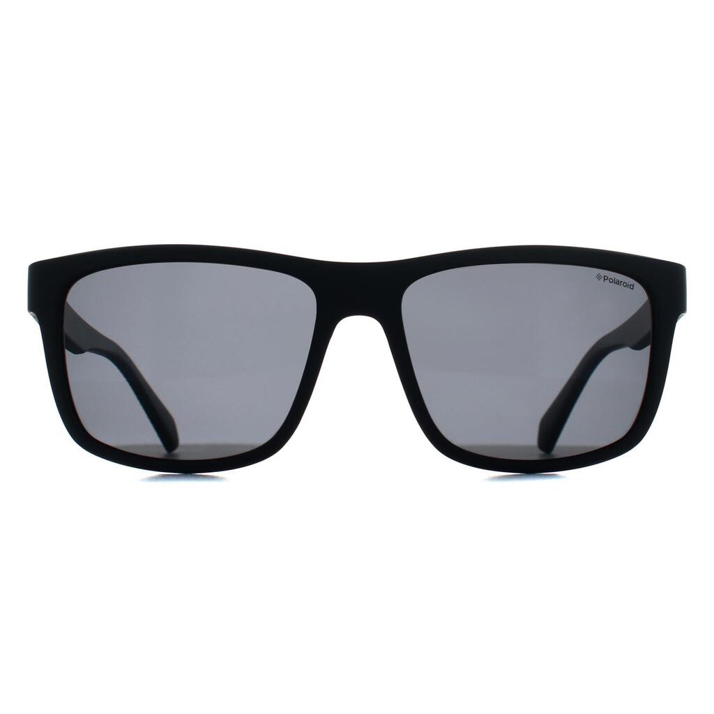 Polaroid Rectangle Mens Matte Black Grey Polarized PLD 2058/S