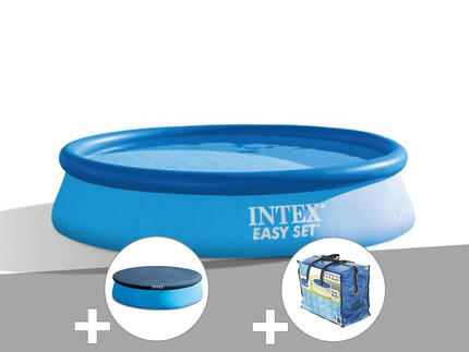 Kit piscine autoportée Easy Set 3,05 x 0,76 m (avec filtration) + Bâche à