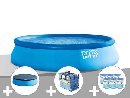 Kit piscine autoportée Easy Set 3,96 x 0,84 m + Bâche de protection + Bâche à