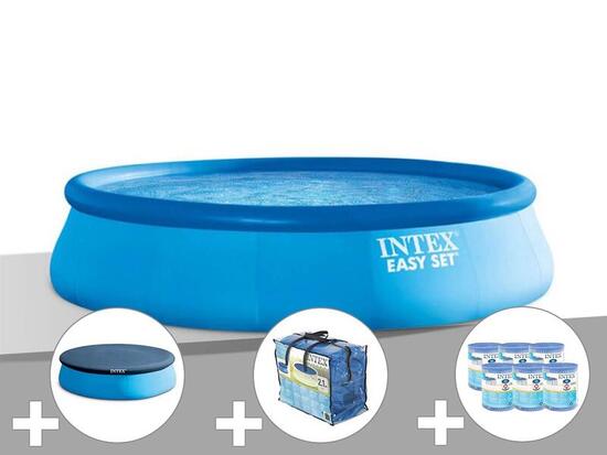 Kit piscine autoportée Easy Set 3,96 x 0,84 m + Bâche de protection + Bâche à