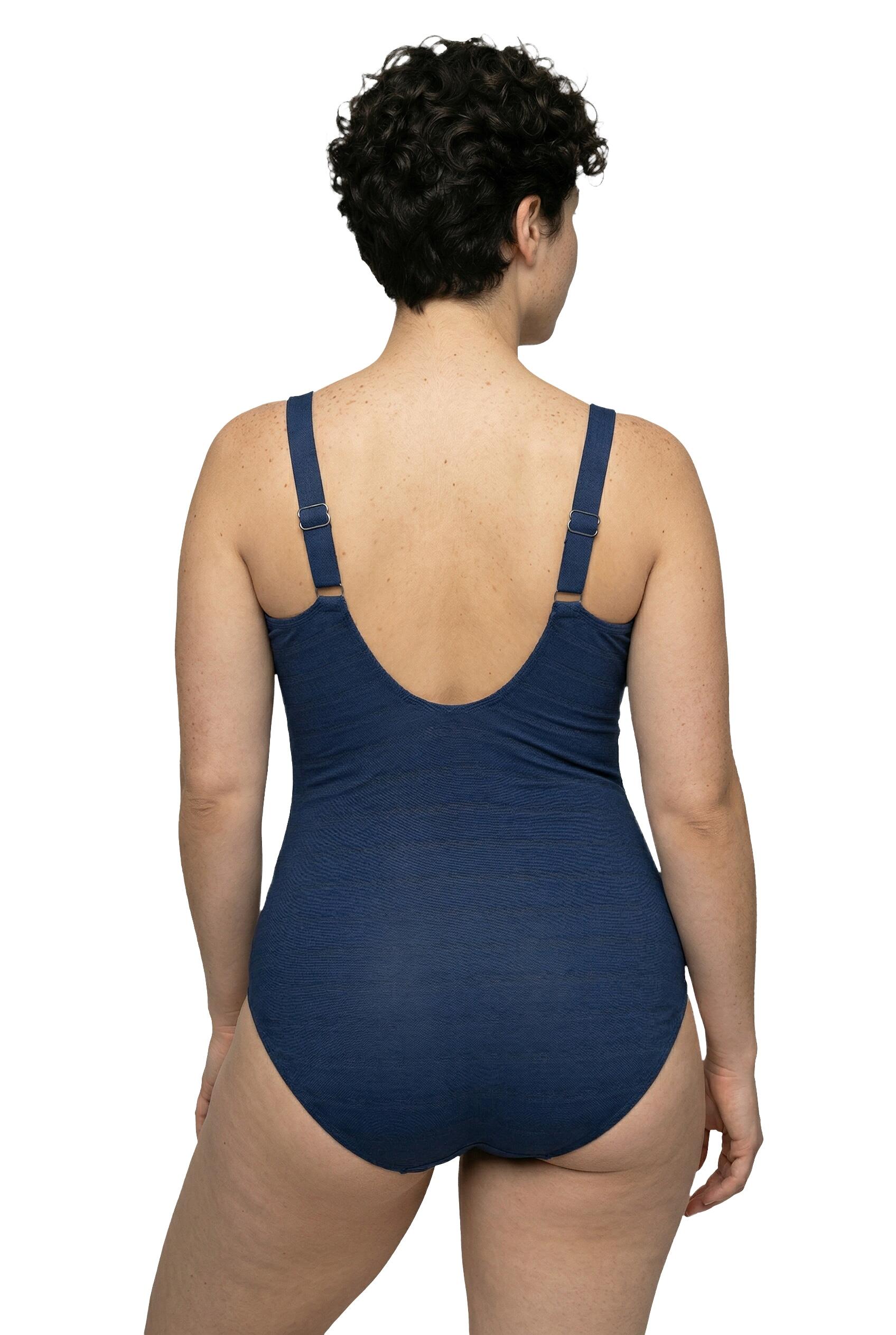 Femme Maillot de bain rayé à bonnets souples décolleté esprit cache-cœur 6/7