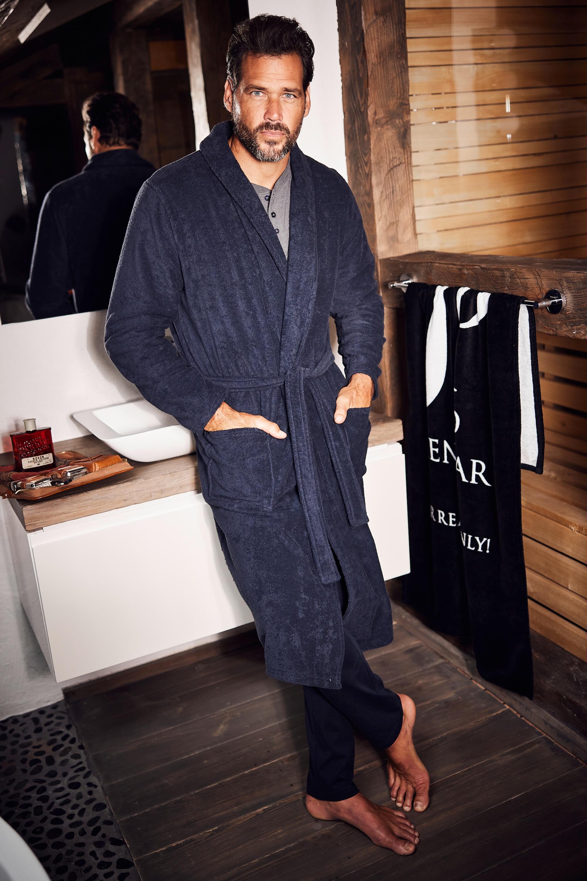 Hommes Peignoir en tissu éponge col châle collection Homewear 4/4