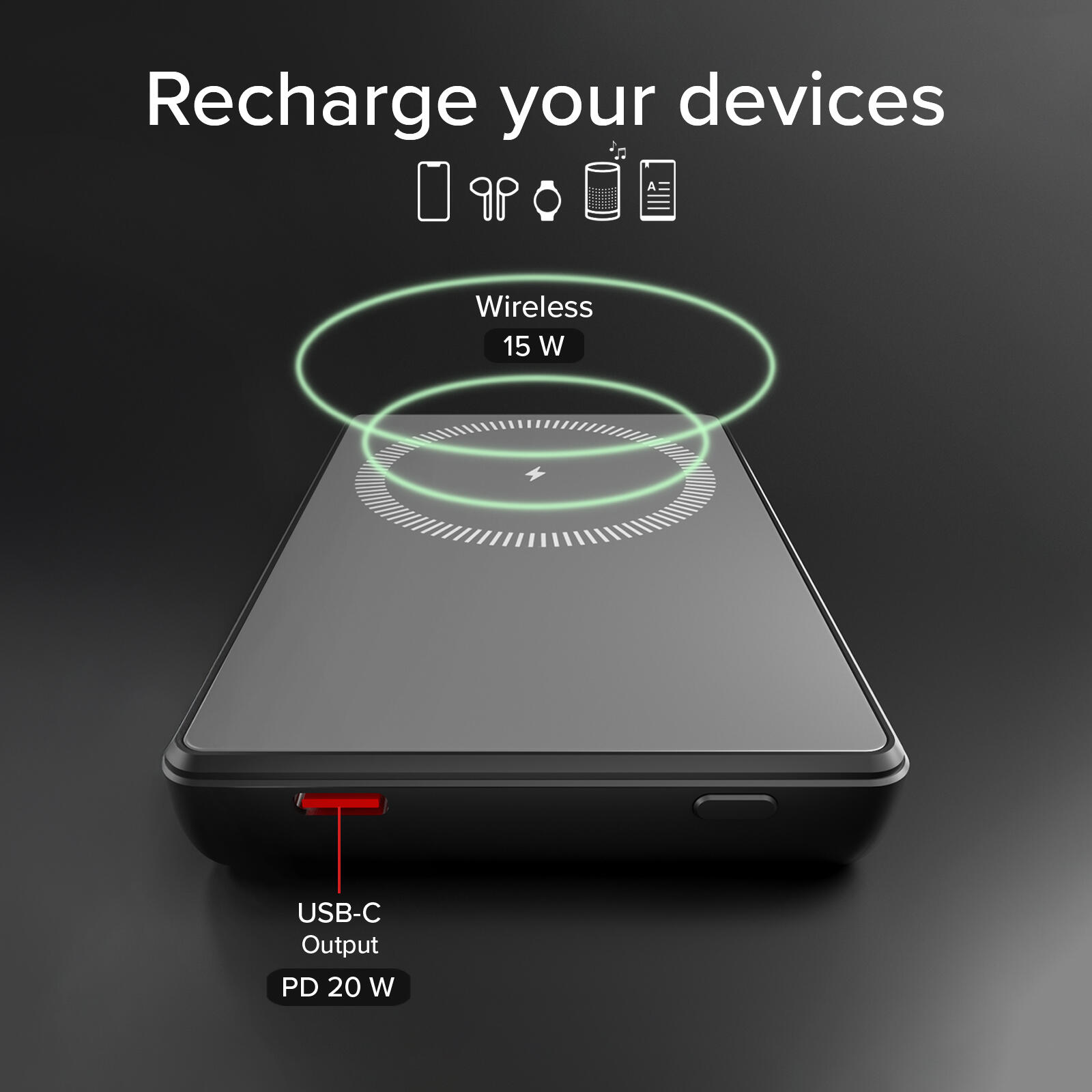 Power bank magnetico 10000 mAh compatibile MagSafe con display smart integrato 5/6