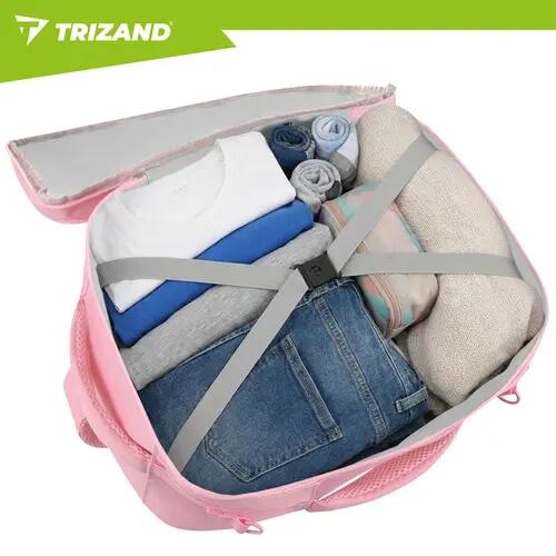 Rucsac calatorie 2 in 1, bagaj cabina 40x25x20 cm, 20L, buzunar antifurt, roz 4/7