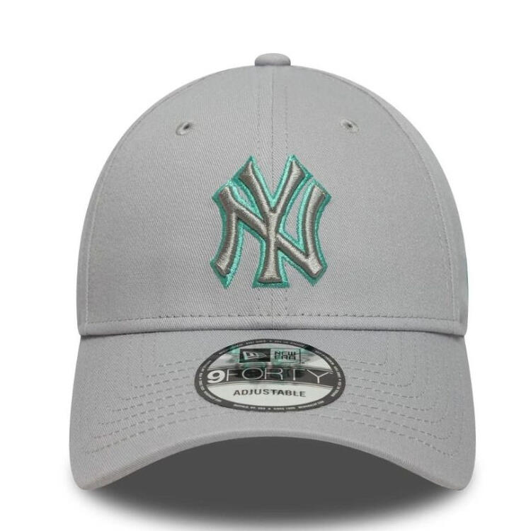 New Era Cappello New York Yankees Team Outline Grey/Turquoise 3/3