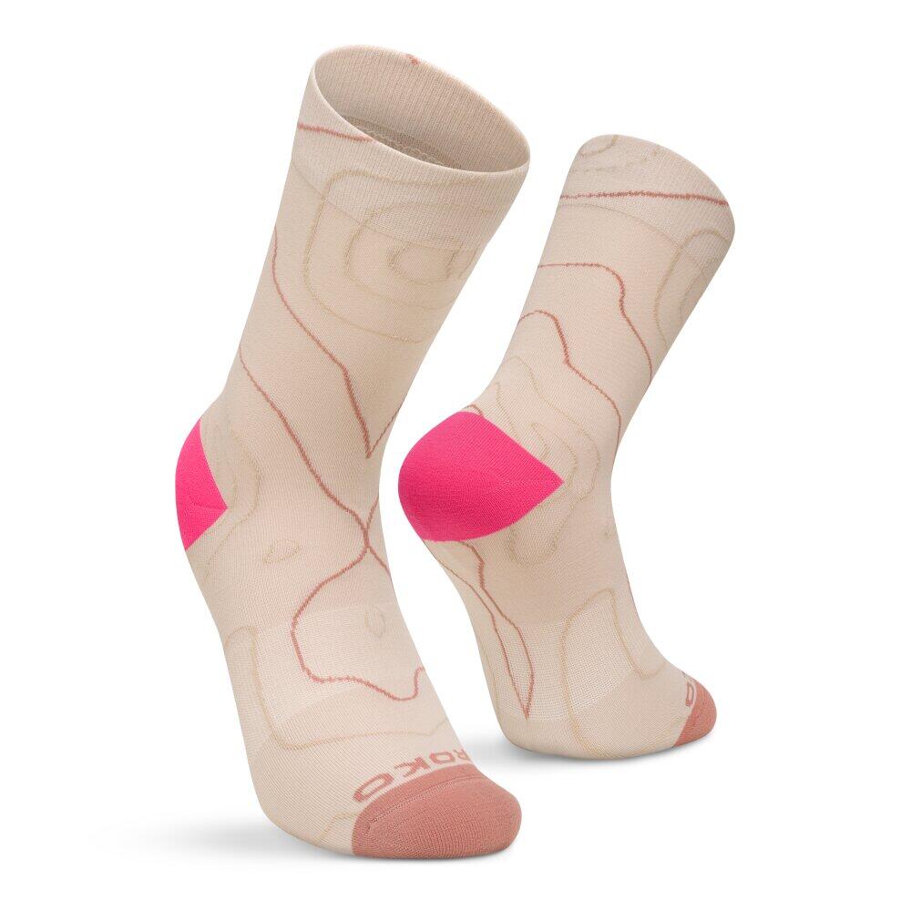 Chaussettes randonnée légères mi-mollet Homme et Femme GR3 Sand Beige 2/6