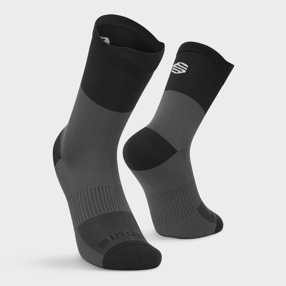 Herren und Damen Wandern Hohe Trailrunning-Crewsocken Pindos Black Schwarz 6/6