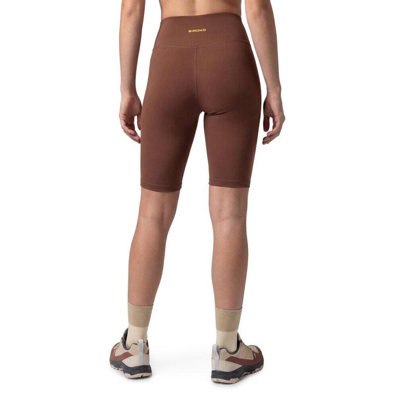 Pantaloni scurți strâmți de alergare pe traseu pentru femei West-W Brown Maro