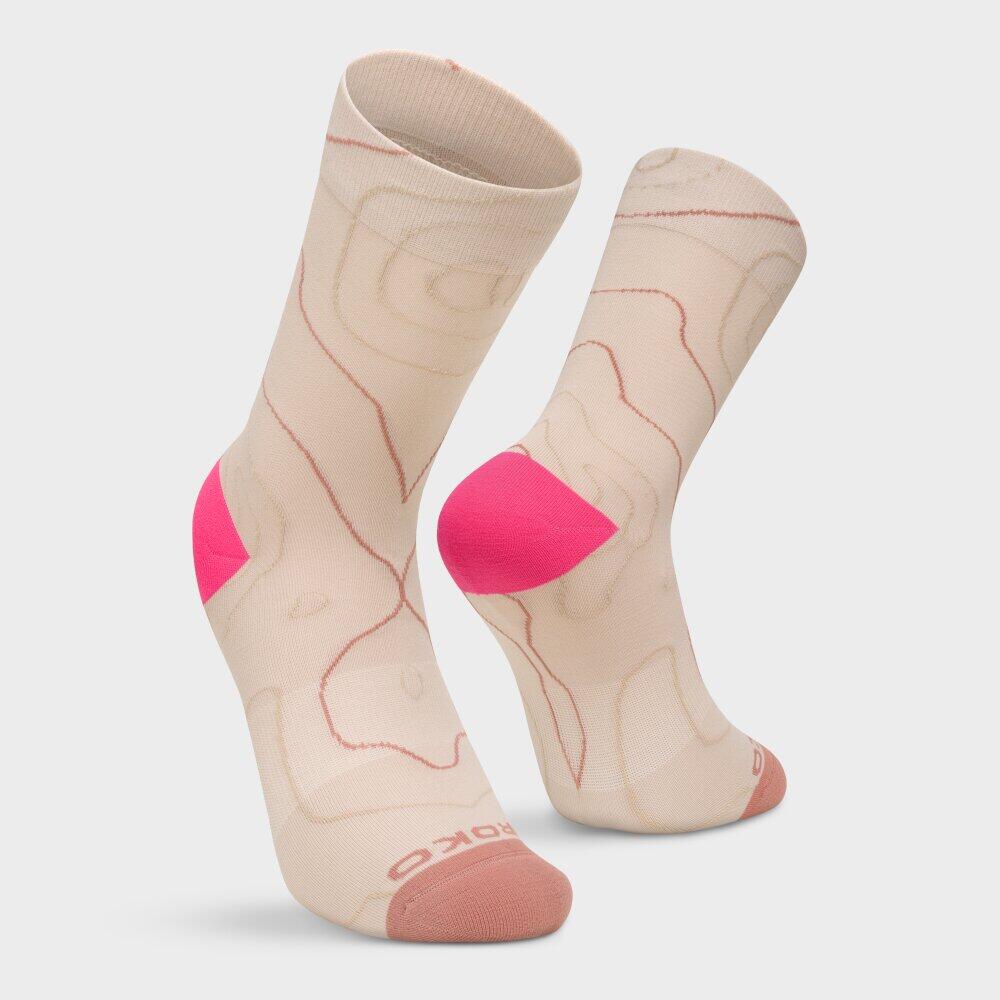 Chaussettes randonnée légères mi-mollet Homme et Femme GR3 Sand Beige 6/6