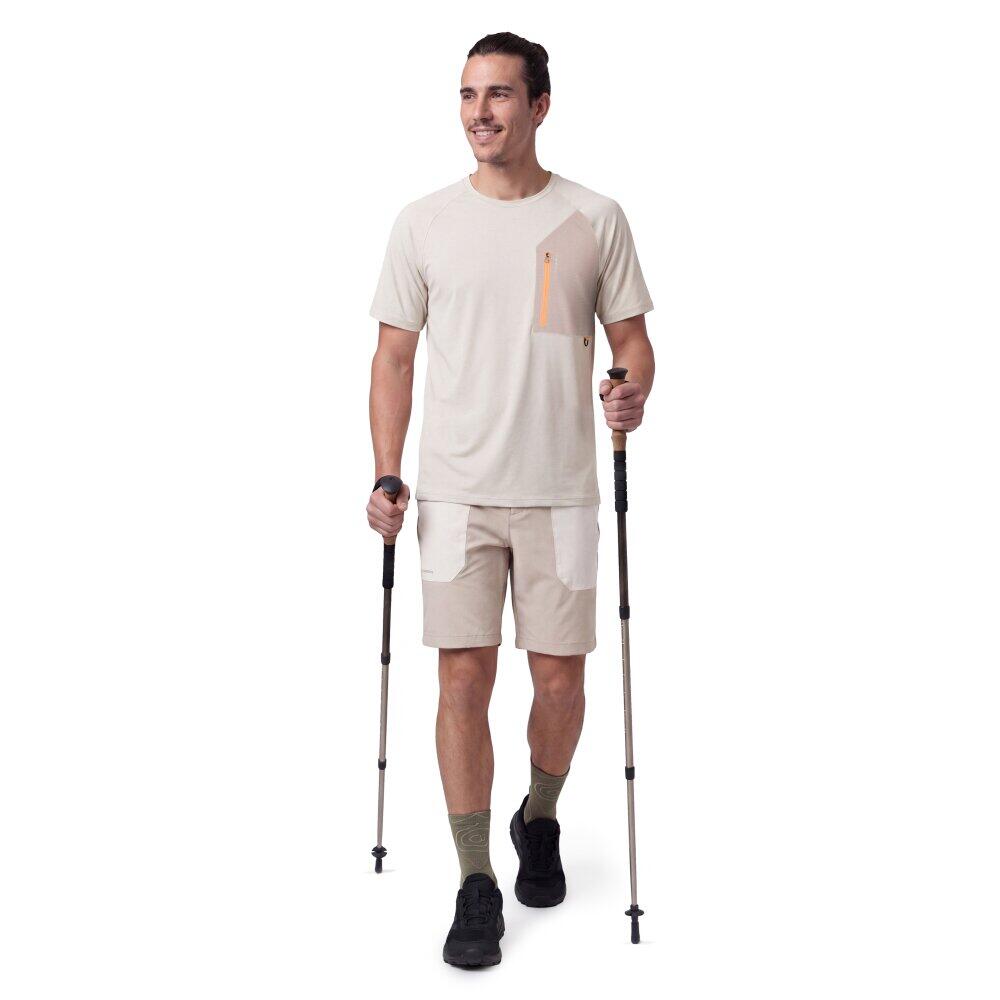 Pantalón corto montaña repelente al agua hombre senderismo Range Sand Beige 3/6
