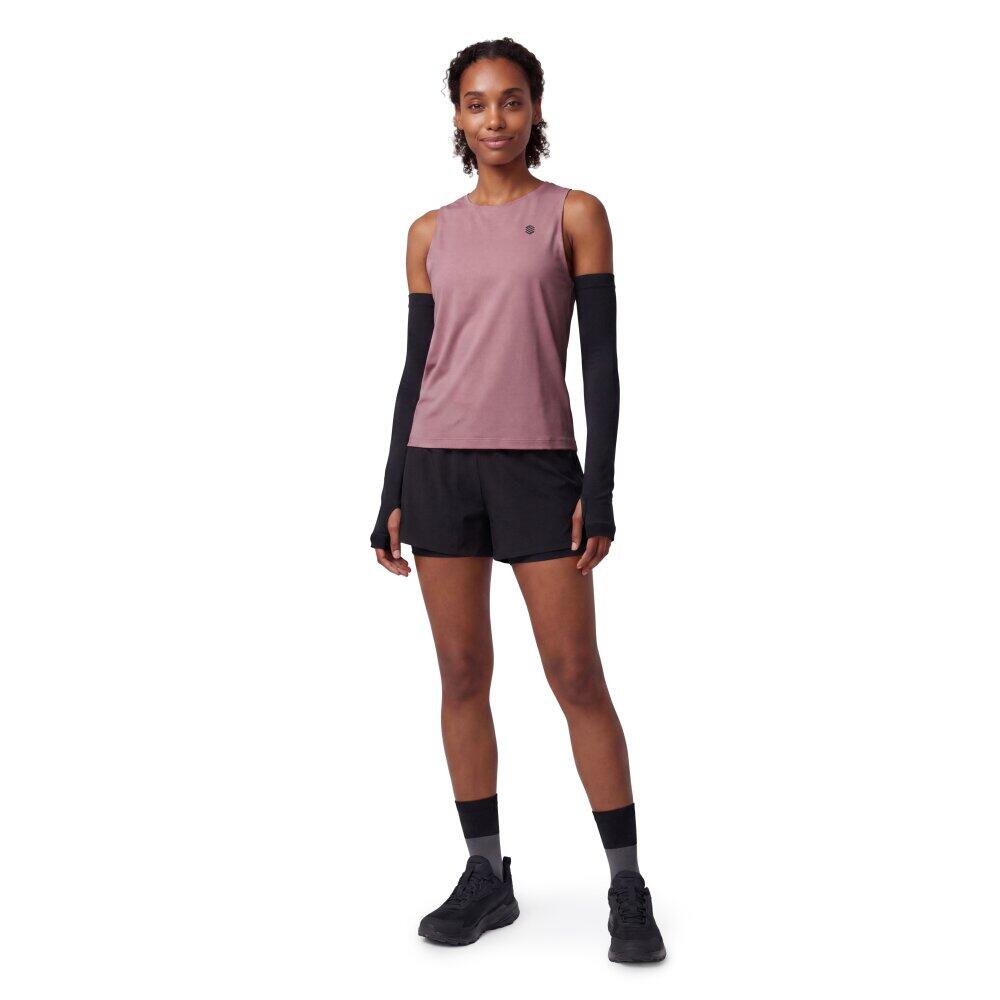 Pantalón corto doble capa trail running mujer senderismo Araroa-W Black Negro 3/6